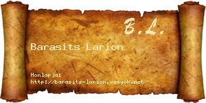 Barasits Larion névjegykártya